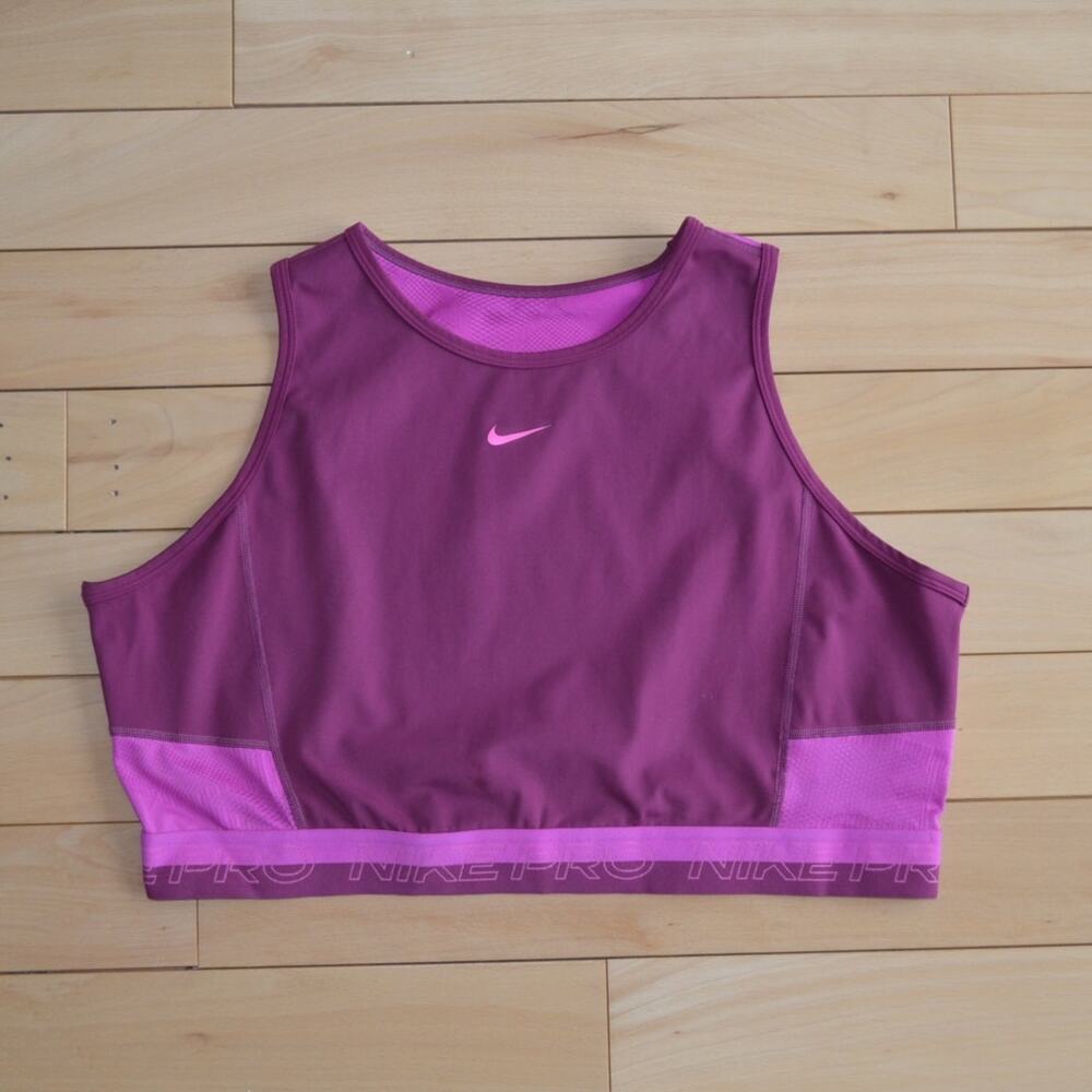Nike Pro Dri Fit Sports Bra Purple Size XL